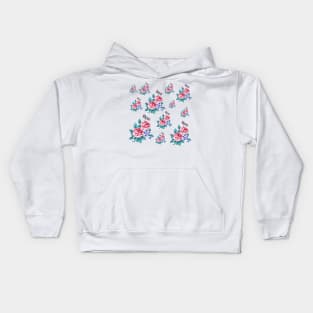 Delicate Rose and Flower Pattern Kids Hoodie